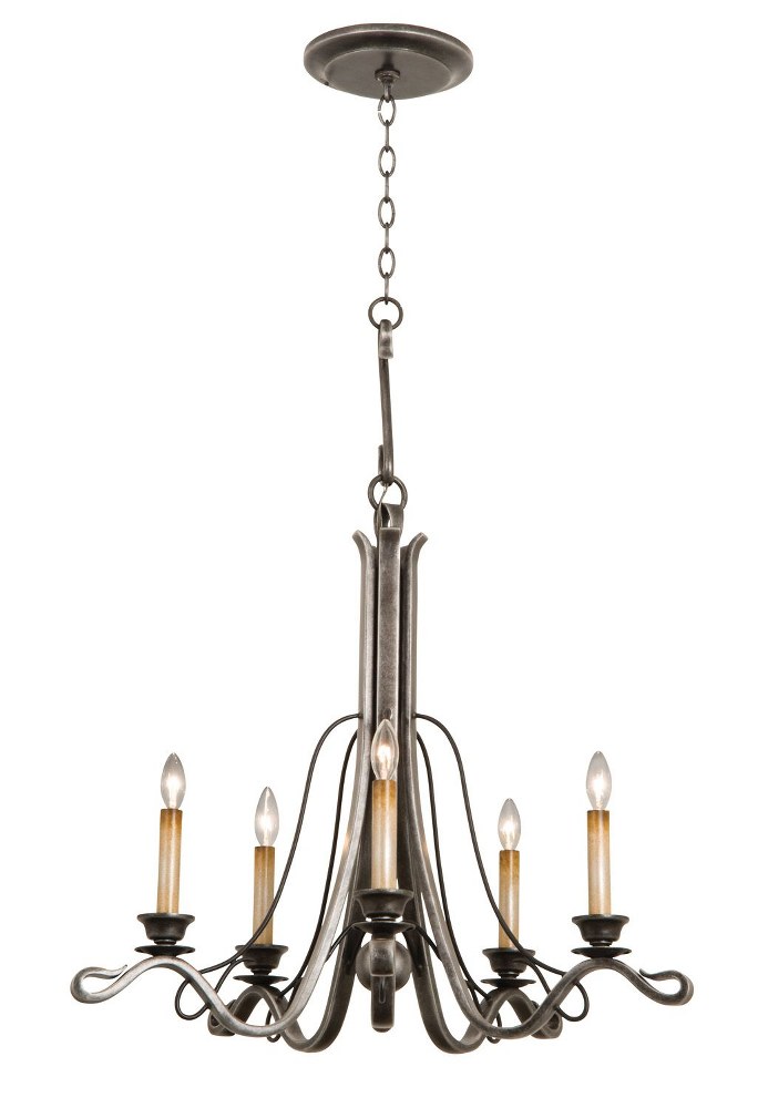 Kalco Lighting-5108VI-Keller - Five Light Chandelier Vintage Iron  Vintage Iron Finish