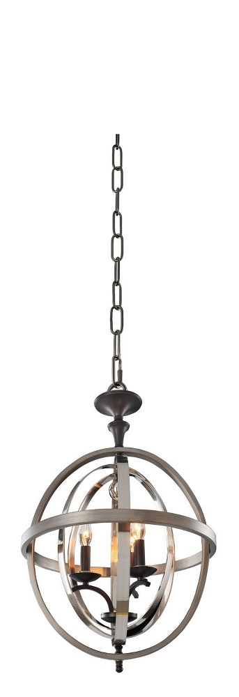 Kalco Lighting-6593PSN-Rothwell - Three Light Pendant   Polished Satin Nickel Finish