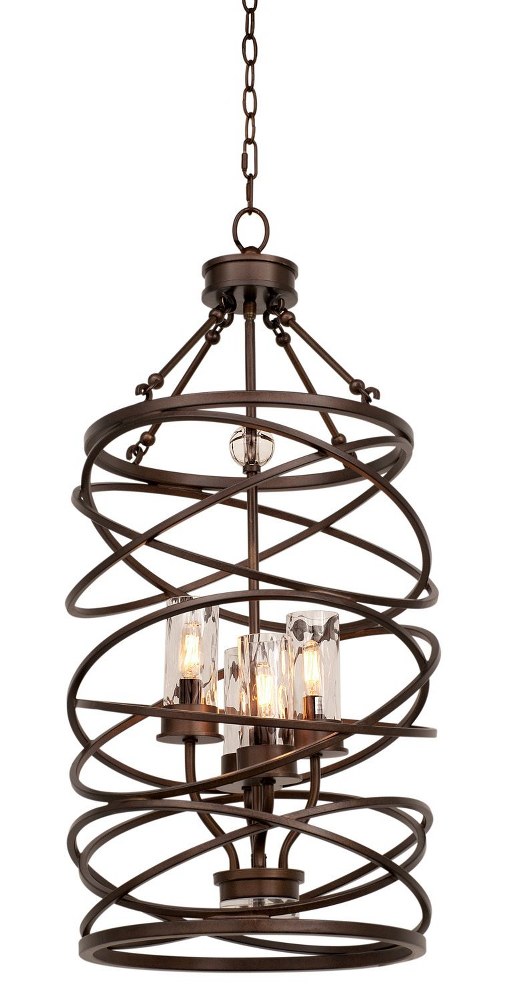 Kalco Lighting-6607EZ-Eternity - Four Light Foyer   Etruscan Bronze Finish with Clear Glass