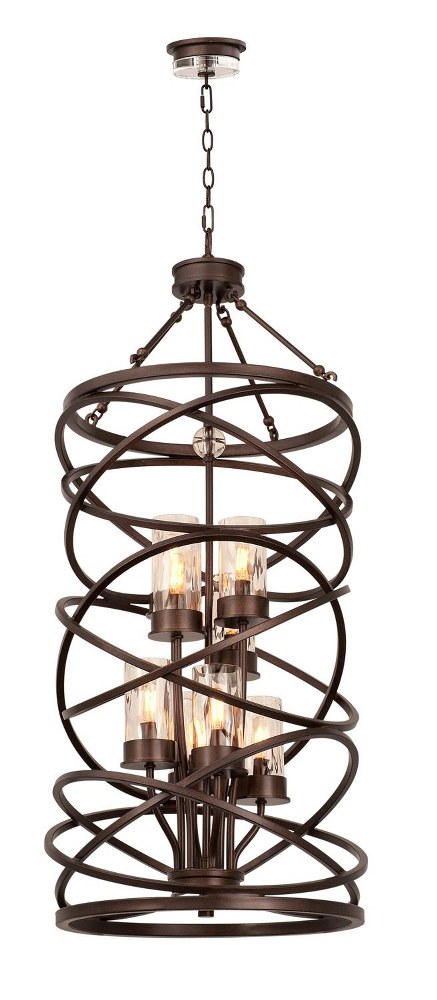 Kalco Lighting-6608EZ-Eternity - Eight Light 2-Tier Foyer   Etruscan Bronze Finish with Clear Glass