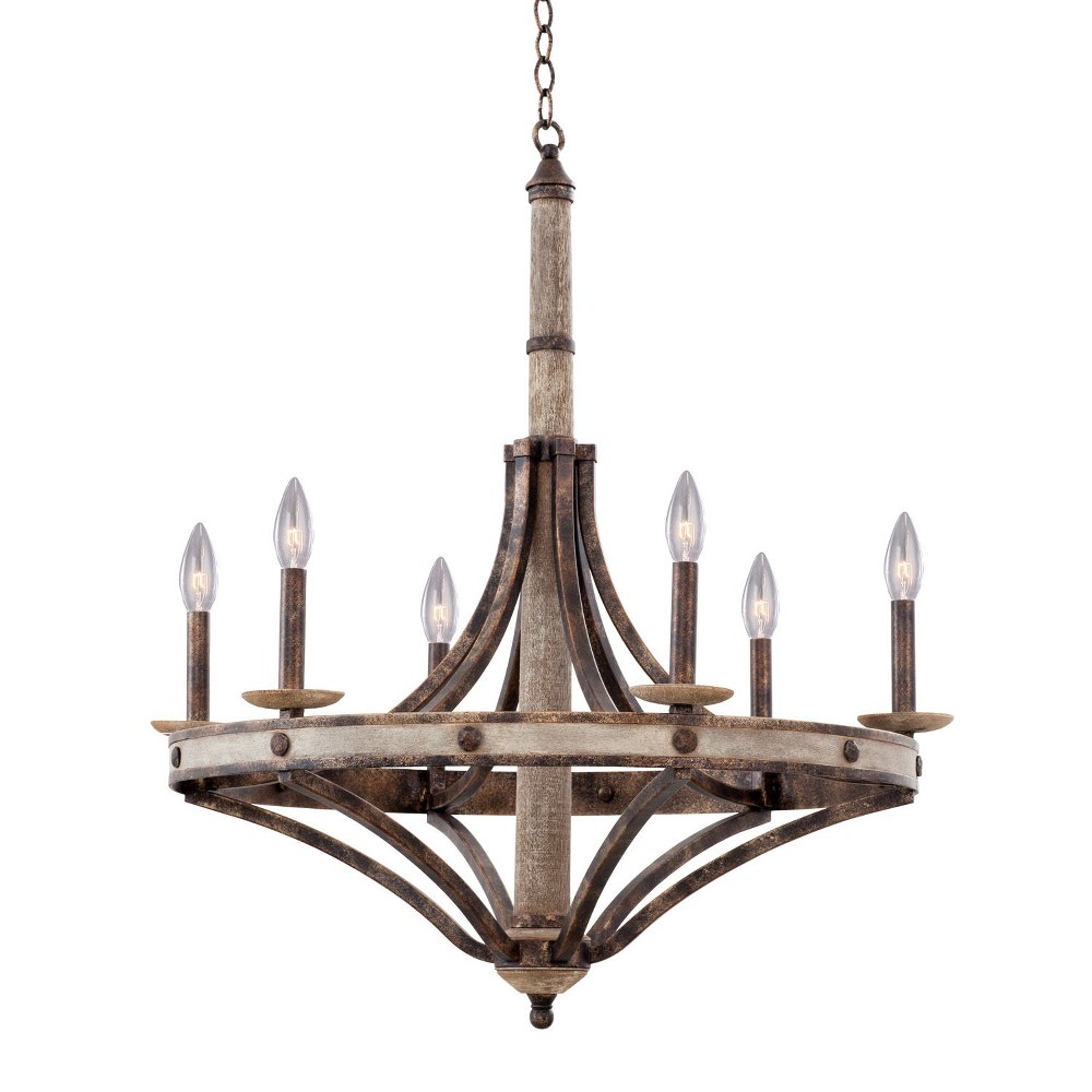 Kalco Lighting-7046FG-Coronado - Six Light Chandelier   Florence Gold Finish