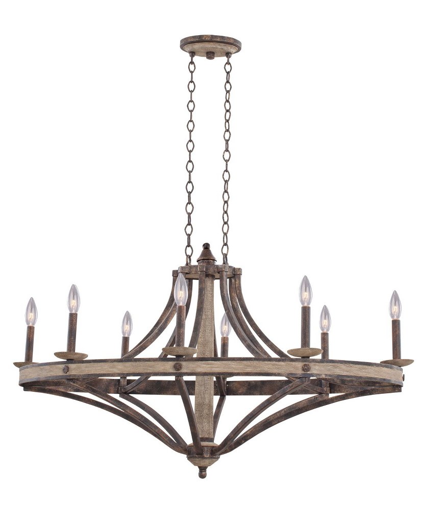 Kalco Lighting-7048FG-Coronado - 43.75 Inch Eight Light Oval Chandelier   Florence Gold Finish