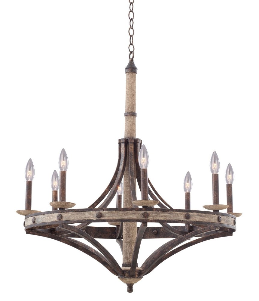 Kalco Lighting-7049FG-Coronado - Eight Light Round Chandelier   Florence Gold Finish