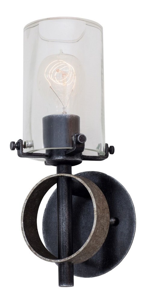 Kalco Lighting-7091VI-Irvine - One Light Wall Sconce   Vintage Iron Finish with Clear Glass