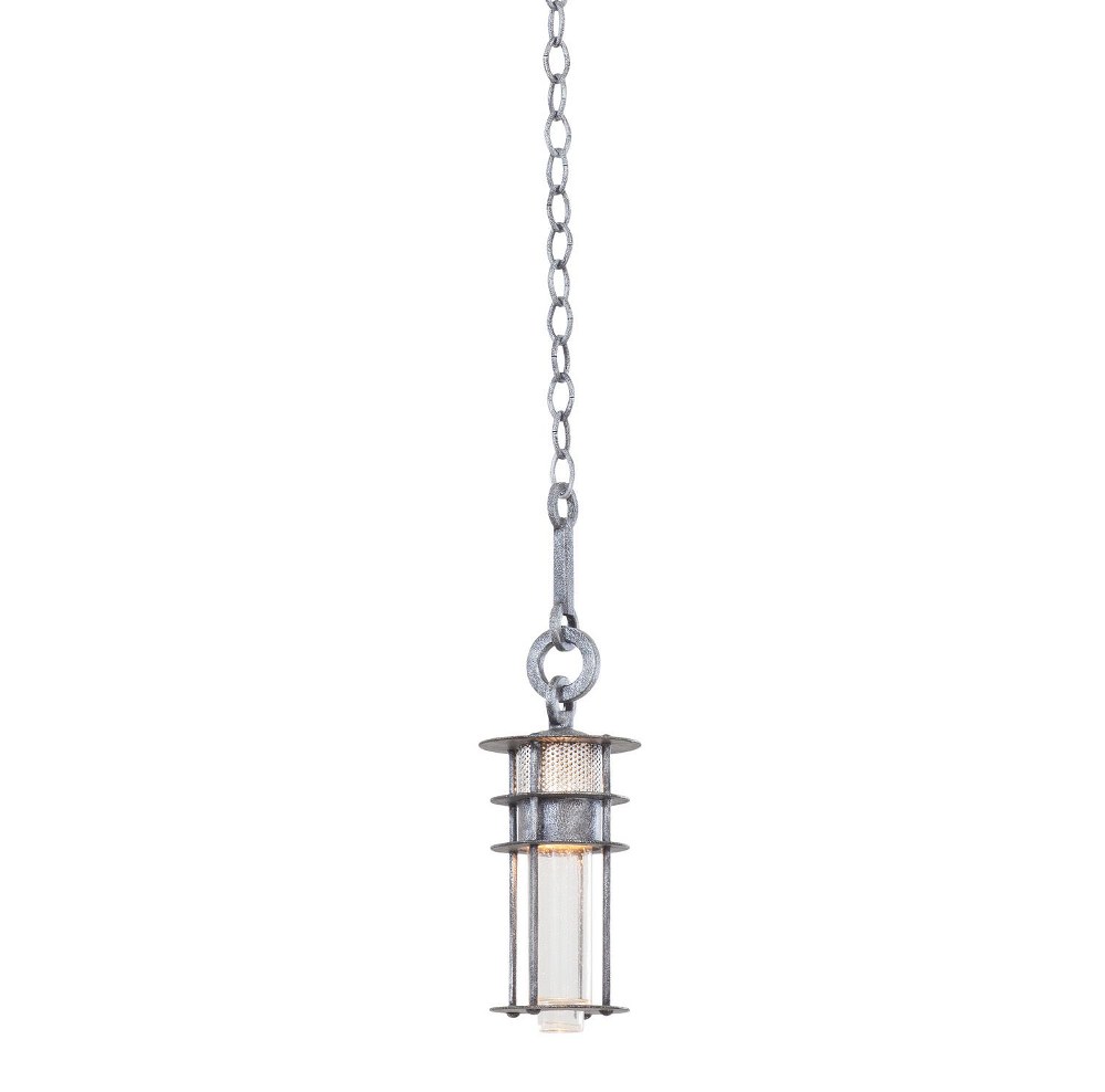 Kalco Lighting-7296RI-Anchorage - One Light Mini Pendant   Rugged Iron Finish with Clear Seeded Glass