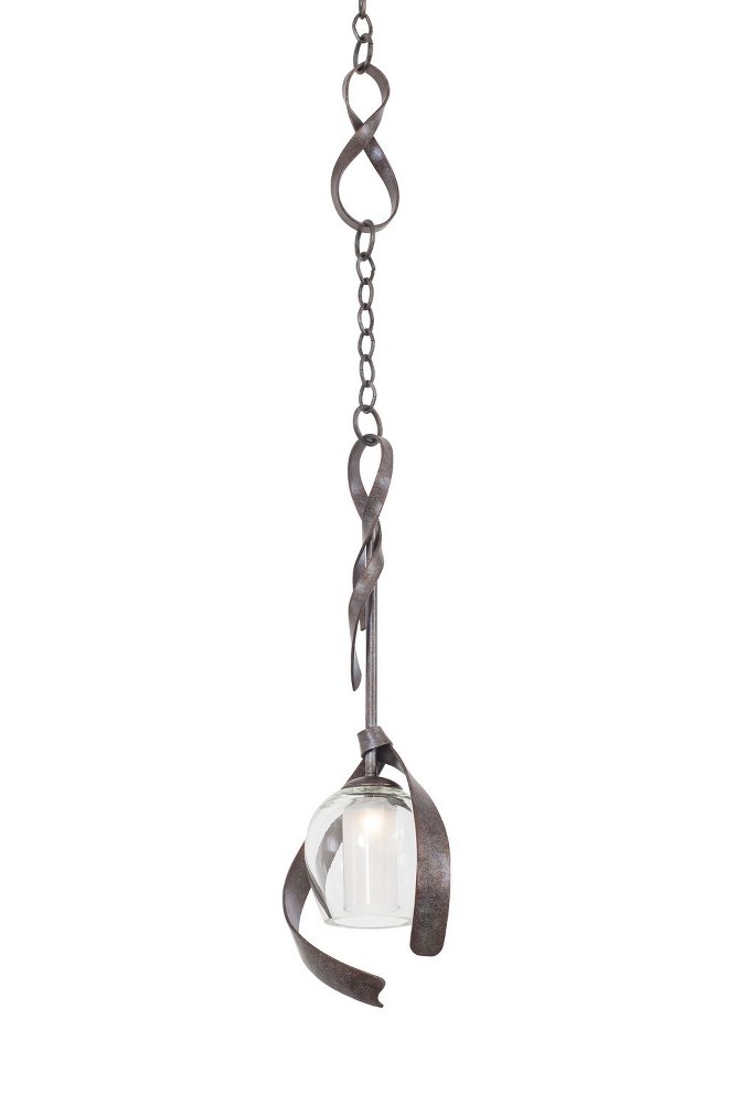 Kalco Lighting-7546OC-Solana - One Light Mini Pendant   Oxidized Copper Finish with Clear/White Frosted Glass