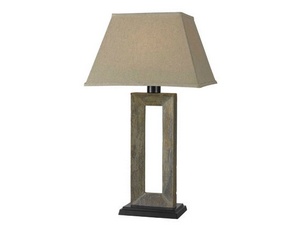 Kenroy Lighting-30515SL-Egress - One Light Outdoor Table Lamp   Natural Slate Finish with Clear Glass