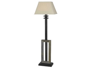 Kenroy Lighting-30516SL-Egress - One Light Outdoor Floor Lamp   Natural Slate Finish with Clear Glass