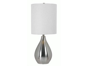 Kenroy Lighting-32156BS-Droplet - One Light Table Lamp   Brushed Steel Finish