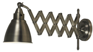 Kenroy Lighting-32197ANI-Floren - One Light Wall Swing Arm Lamp   Antique Nickel Finish with Metal Shade