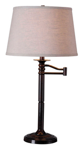 Kenroy Lighting-32214CBZ-Riverside - One Light Table Lamp   Copper Bronze Finish with Oatmeal Tapered Shade