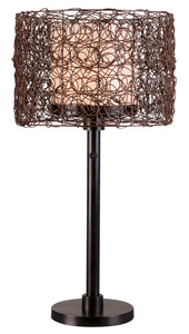 Kenroy Lighting-32219BRZ-Tanglewood - One Light Outdoor Table Lamp   Bronze Finish with White Glass