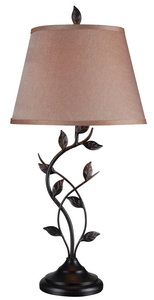 Kenroy Lighting-32239ORB-Ashlen - One Light Table Lamp   Oil Rubbed Bronze Finish with Gold Tapered Shade