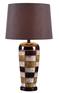 Kenroy Lighting-32273CER-Torino - One Light Table Lamp   Ceramic Finish with Chocolate Tapered Shade
