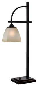 Kenroy Lighting-32290ORB-Arch - One Light Rectangle Table Lamp   Oil Rubbed Bronze Finish with Cream Glass