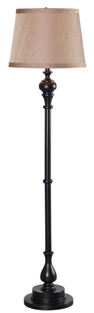 Kenroy Lighting-32307ORB-Chatham - One Light Floor Lamp   Oil Rubbed Bronze Finish with Light Gold Tapered Shade