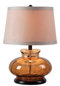 Kenroy Lighting-32318BRN-Alamos - One Light Table Lamp   Brown Finish with Cream Tapered Shade
