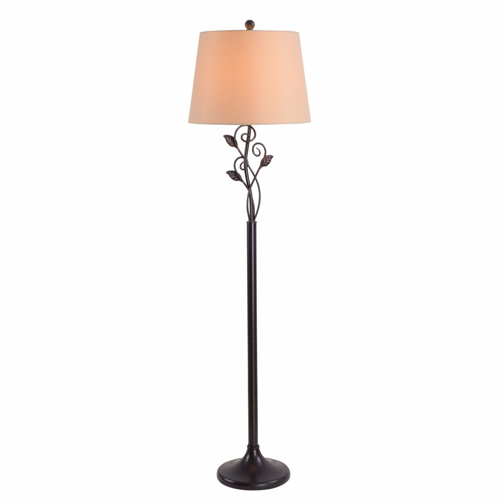 Kenroy Lighting-32711ORB-Arbor - 1 Light Floor Lamp   Oil Rubbed Bronze Finish with Gold Tapered Fabric Shade