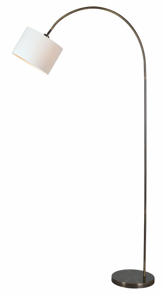 Kenroy Lighting-32885AB-Archer - 1 Light Arc Floor Lamp   Antique Brass Finish with Off-White Fabric Shade