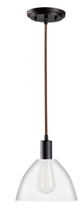 Kenroy Lighting-92100ORB-Edis - One Light Mini-Pendant   Oil Rubbed Bronze Finish with Clear Floral Fluted Glass