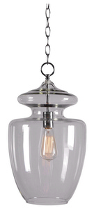 Kenroy Lighting-93037CLR-Apothecary - One Light Pendant   Chrome Finish with Clear Glass