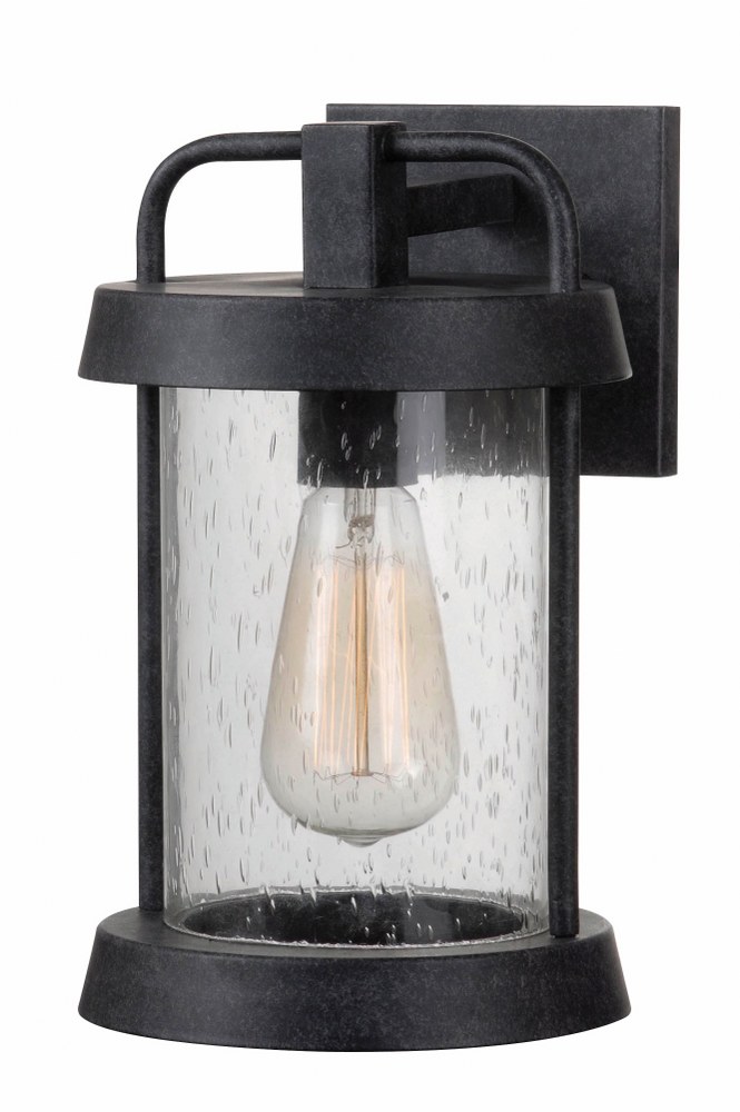 Kenroy Lighting-93400FGRPH-Gavin - One Light Small Outdoor Lantern   Forged Graphite Finish with Clear Seeded Glass