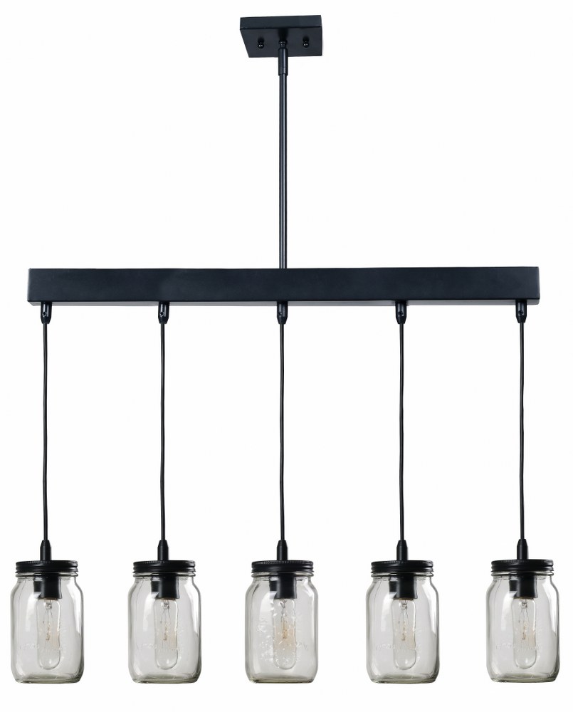 Kenroy Lighting-93695ORB-Appalachian - 5 Light Island   Blackened Oil Rubbed Bronze Finish with Clear Glass