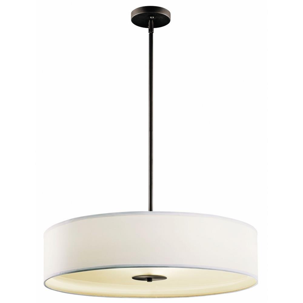 Three Light Inverted Drum Shade Pendant