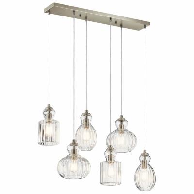 Kichler Lighting 43950ni Riviera Six Light Double Linear Kichler Lighting 43950ni Riviera Six Light Double Linear Chandelier