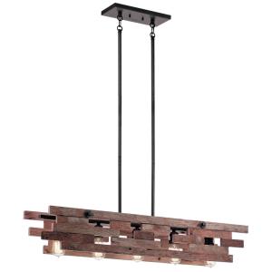 Pendant Lighting Single Lights Contemporary Cuyahoga Mill Five Light Single Linear Chandelier