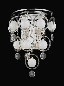 Lite Source-EL-10077-Bubbles-Six Light Wall Sconce-11.75 Inches Wide by 16.5 Inches High   Chrome Finish with Clear/White Frosted Glass