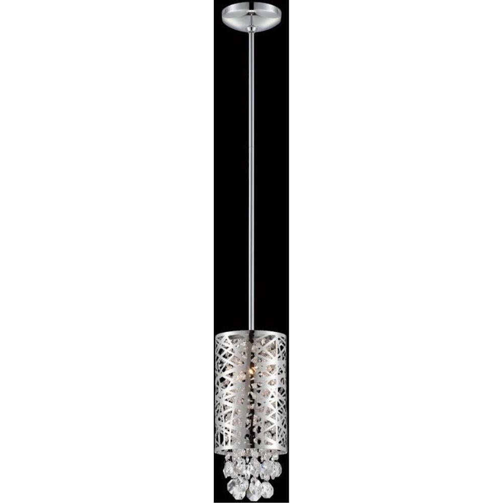 Lite Source-EL-10100-Benedetta-Two Light Pendant Lamp-6 Inches Wide by 63.25 Inches High   Chrome Finish with Clear Crystal