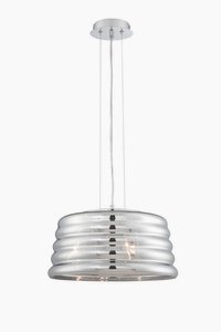 Lite Source-EL-10135-Venice-Three Light Pendant-15.5 Inches Wide by 72 Inches High   Chrome Finish with Smoke Glass