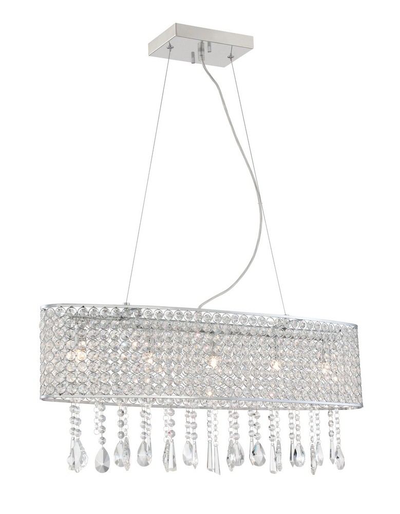 Lite Source-EL-10138-Mckayla-Five Light Chandelier-27.75 Inches Wide by 94 Inches High   Chrome Finish with Gemcut Crystal