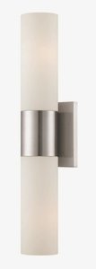 Lite Source-LS-16643-Gyala-Two Light Wall Sconce-5 Inches Wide by 20 Inches High   Polished Steel Finish with Frosted Glass