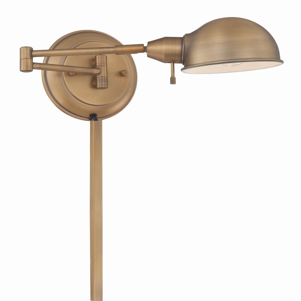 Lite Source-LS-16753AB-Rizzo-One Light Swing Arm Wall Sconce-15 Inches Wide by 6.5 Inches High   Antique Brass Finish