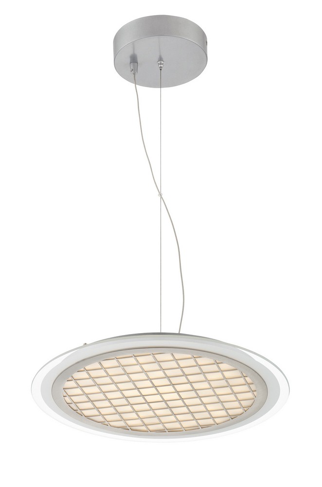 Lite Source-LS-19570-Lamont-One Light Pendant-15.75 Inches Wide by 62.5 Inches High   Silver Finish with Frosted Glass