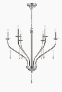 Lite Source-LS-19616-Farica-Six Light Chandelier-29.5 Inches Wide by 23.5 Inches High   Chrome Finish with Clear Crystal