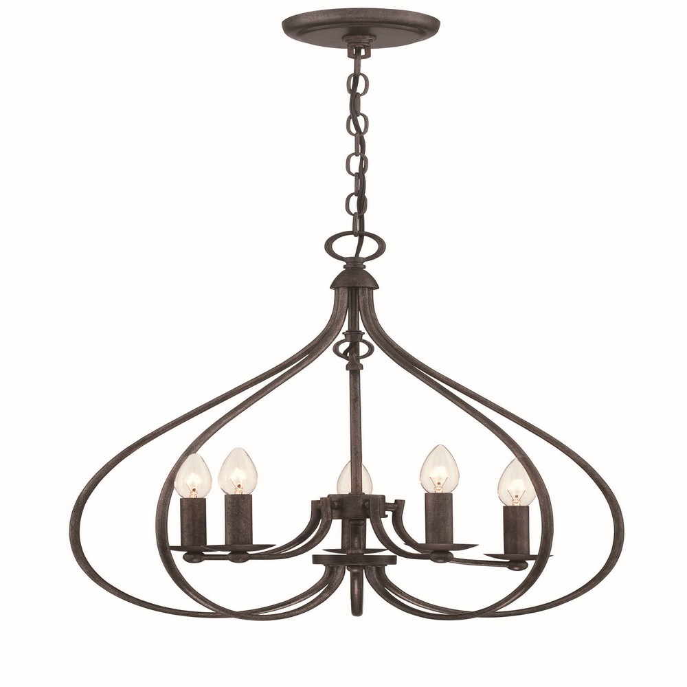 Lite Source-LS-19727-Farrah-Five Light Chandelier-19.5 Inches Wide by 25 Inches High   Dark Bronze Finish