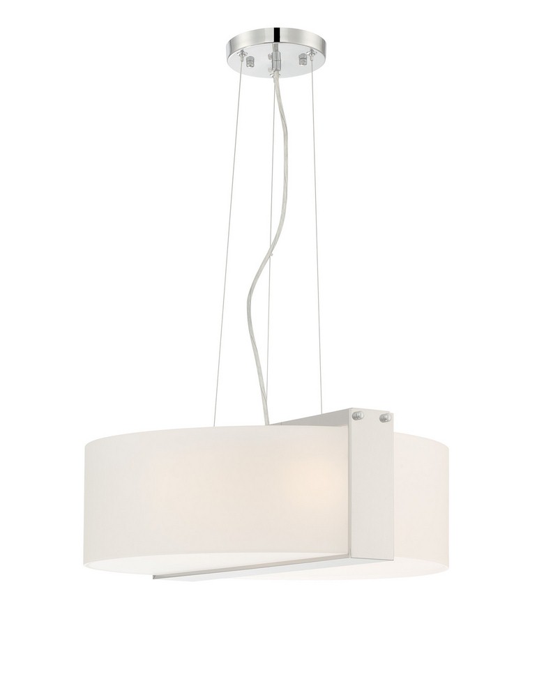 Lite Source-LS-19866-Rogina-Three Light Pendant-18 Inches Wide by 66.5 Inches High   Polished Steel Finish with Frosted Glass