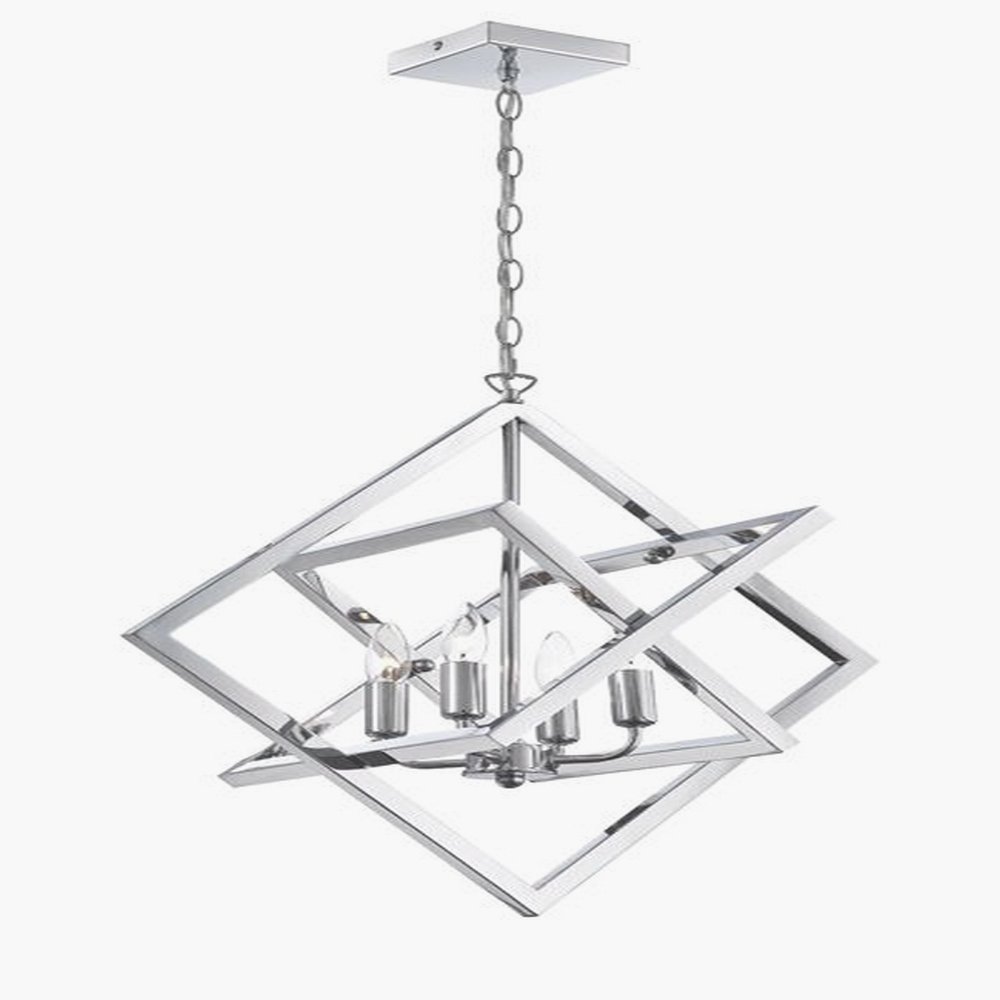 Lite Source-LS-19889-Isidro-Four Light Chandelier-23 Inches Wide by 23 Inches High   Chrome Finish