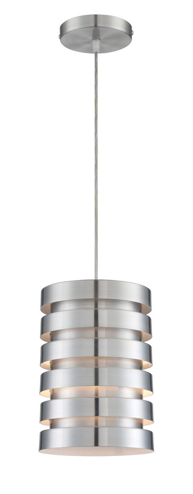 Lite Source-LS-19923ALU-Tendrill Ii-One Light Pendant-7 Inches Wide by 81 Inches High   Aluminum Finish