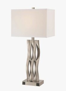 Lite Source-LS-22075OTL-Hamo II-One Light Table Lamp-15 Inches Wide by 30.5 Inches High   Polished Steel Finish with Off-White Fabric Shade