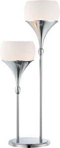 Lite Source-LS-22225-Celestel-Two Light Table Lamp-13 Inches Wide by 30.75 Inches High   Polished Chrome Finish with Frost Glass