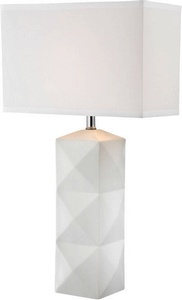 Lite Source-LS-22239WHT-Robena-One Light Table Lamp-16 Inches Wide by 28.25 Inches High   White Finish with White Fabric Shade