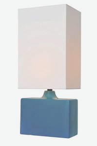 Lite Source-LS-22378AQUA-Kara-One Light Table Lamp-7.5 Inches Wide by 17.5 Inches High   Aqua Finish with Off-White Fabric Shade