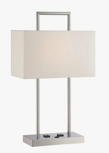 Lite Source-LS-22473-Jaymes-One Light Table Lamp-15 Inches Wide by 25.5 Inches High   Chrome Finish with Off-White Fabric Shade