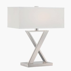 Lite Source-LS-22571-Alexis-One Light Table Lamp-15 Inches Wide by 28 Inches High   Chrome Finish with Off-White Fabric Shade