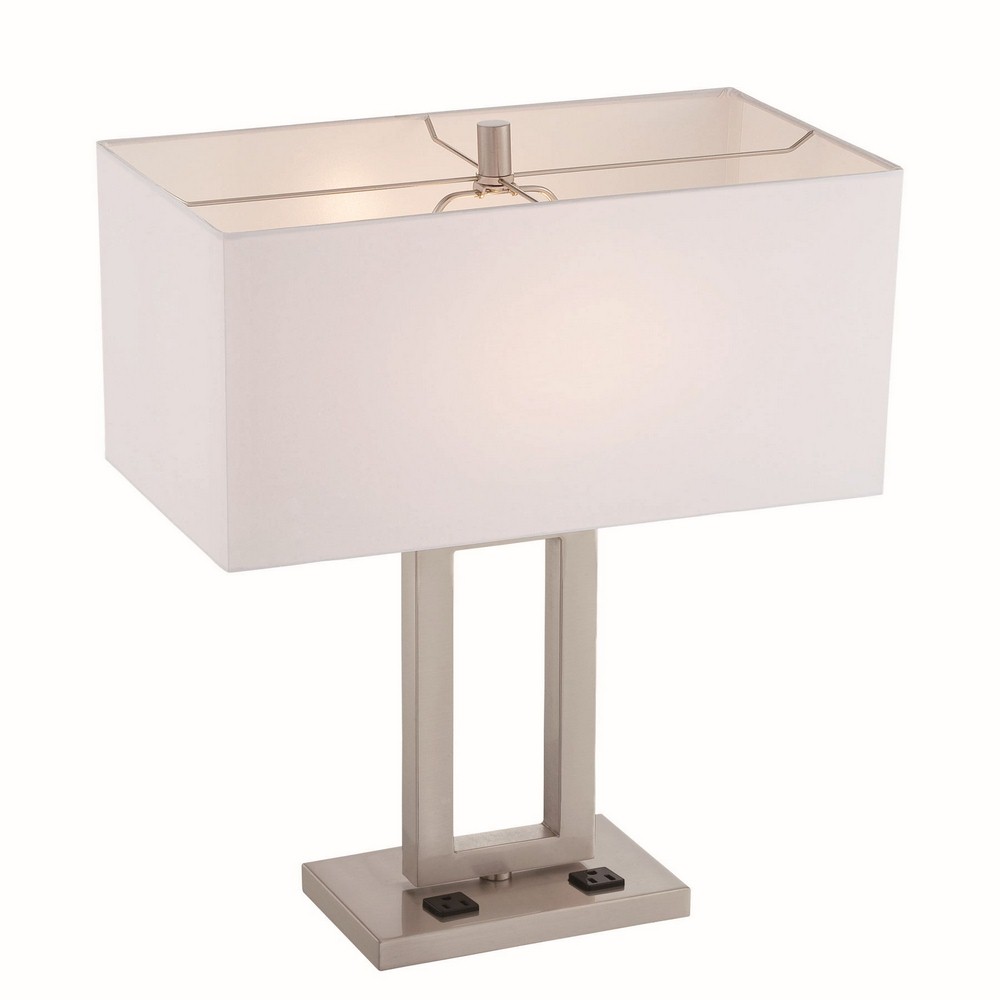 Lite Source-LS-22638-Fiadi-One Light Table Lamp-16 Inches Wide by 25.5 Inches High   Polished Steel Finish with White Shade