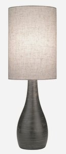 Lite Source-LS-2996/2PK-Quatro-Two Light Mini-Table Lamp (Pack of 2)-6 Inches Wide by 17.5 Inches High   Brushed Dark Bronze Finish with Linen Fabric Shade
